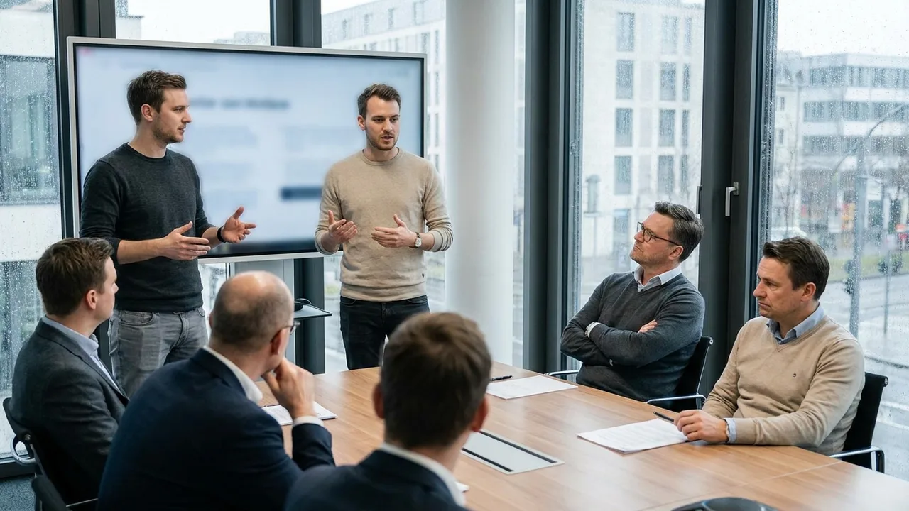 Anbieterpräsentation vor dem Auswahlgremium eines Unternehmens