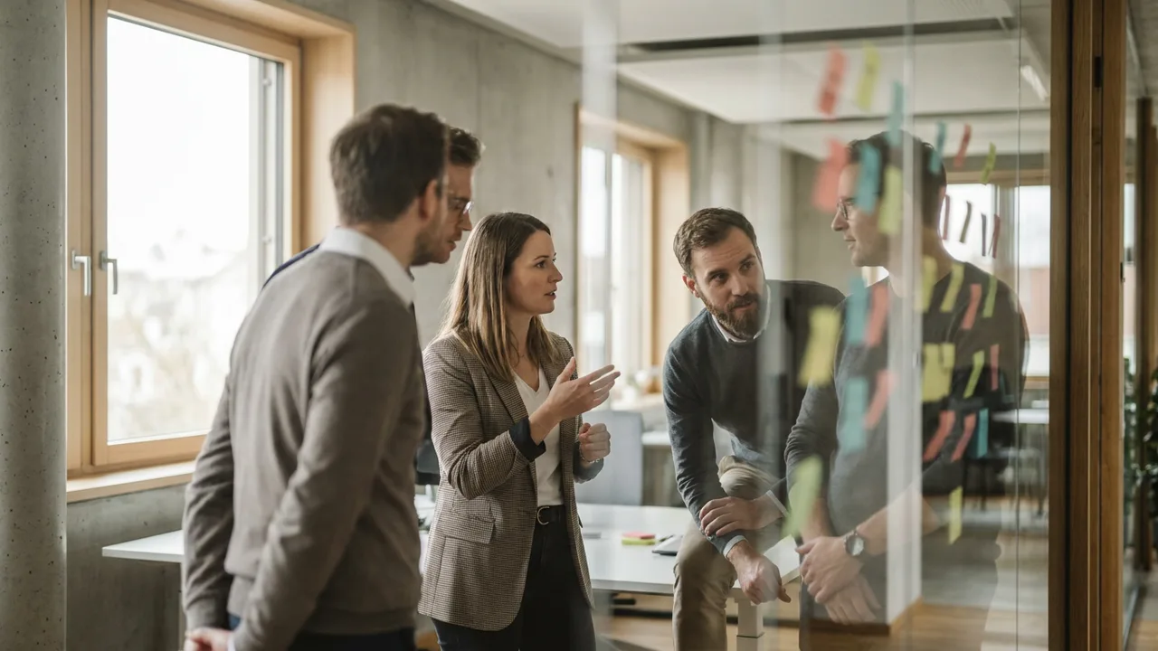 Führungsteam eines Mittelständlers erarbeitet Quartalsziele im Workshop