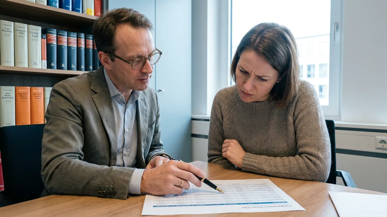 Steuerberater erläutert einer Unternehmerin Vergleichszahlen zur Vergütung