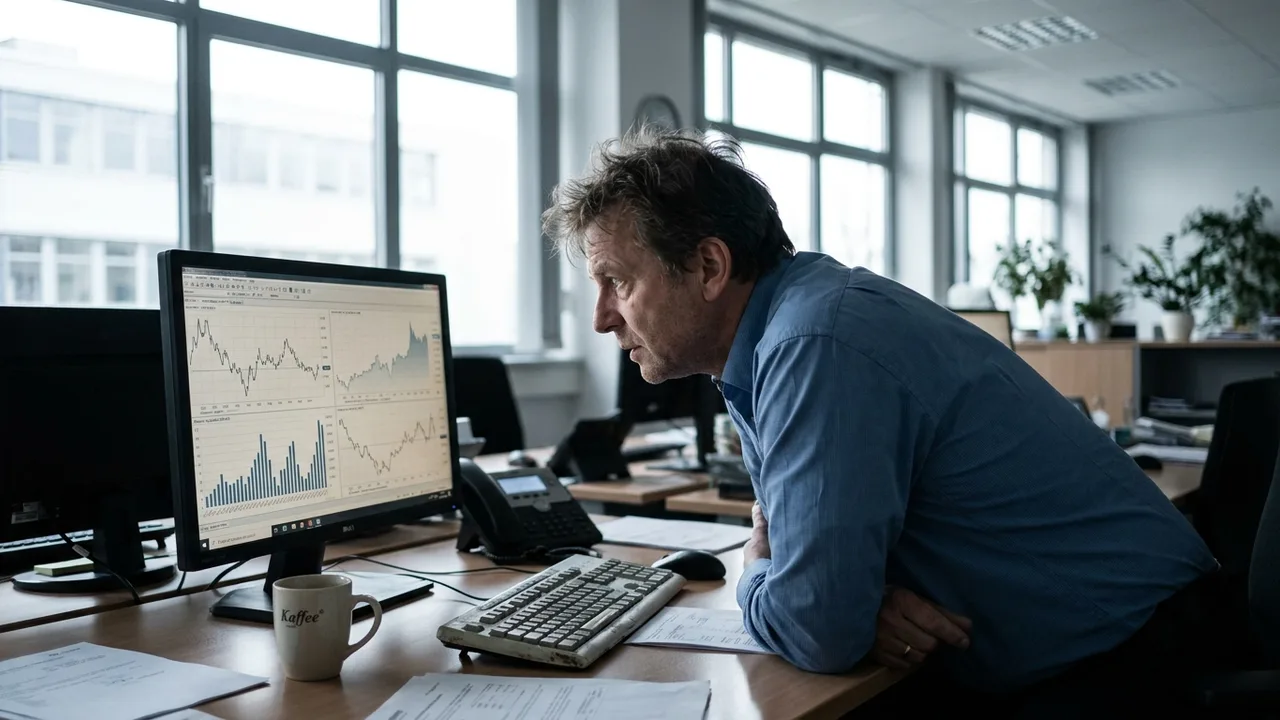 Kreditmanager analysiert das Zahlungsverhalten eines Kunden