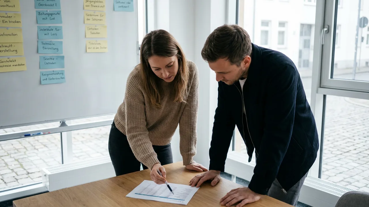 Team bespricht Auffälligkeiten bei einem Geschäftspartner